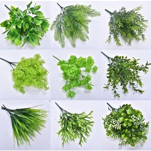 Small artificial plants tropical leaves Outdoor UV Resistant Shrubs Plants for Hanging Planter Home Wedding Porch Window Decor