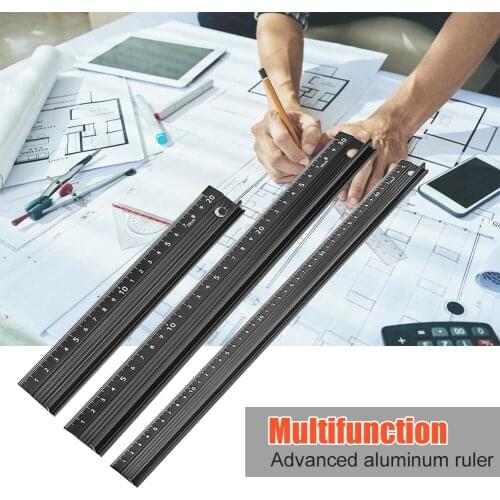 Multi-function Aluminum Alloy Hand Protective Ruler Skillful Manufacture Superior Quality Wood Cutting Straight Ruler