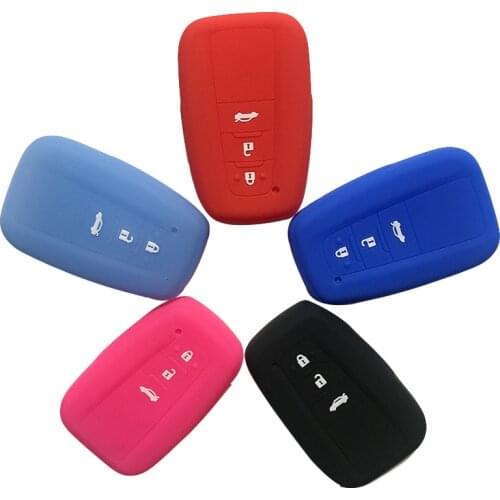 Soft Rubber Car Key Cover Fob Case for Toyota Camry 2018 CHR Corolla Avalon Rav4 Prius Land Cruiser Case for Keychain Alarm