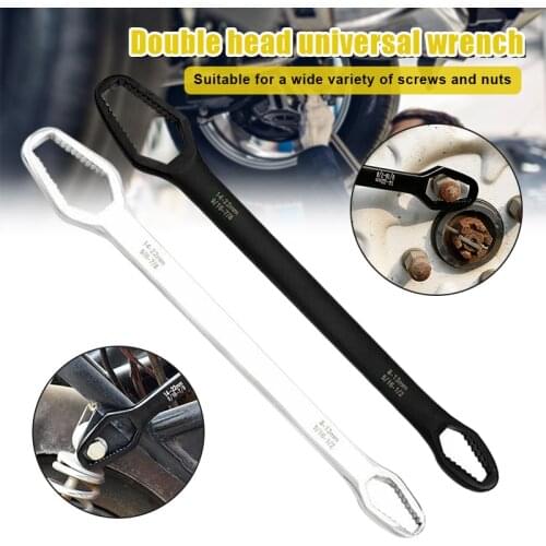 8-22mm Ratchet Wrench Double-Head Key Set Universal Spanner Screw Nuts Wrenches Repair Hand Tools for Household Car Bicycle