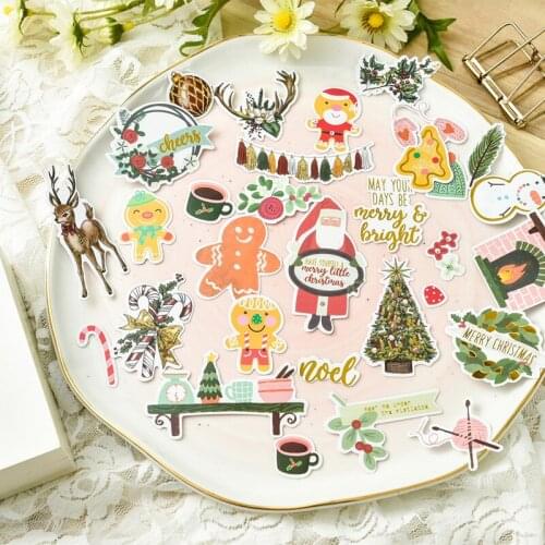 KSCRAFT 70pcs Merry&Bright Paper Stickers for Scrapbooking Happy Planner/ DIY Crafts/ Card Making Decoration