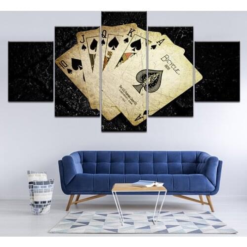 Wall Art Canvas Painting Poker Cards Home Decor Gambling Poker Pictures HD Prints Club Casino bar restaurant Decoration Posters
