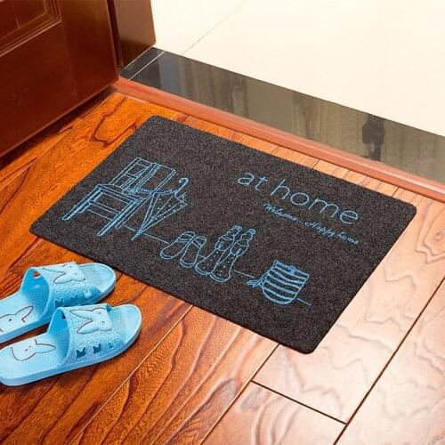 Cheaper Entrance Doormat Black Carpets for Bath Kitchen High Quality Non-Slip Hallway Area Rugs Mud-removing Sand-stripping Mat