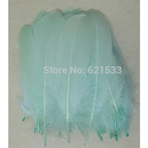 Feathers! Aqua Goose Feathers,200pcs/lot- MINT GREEN Goose Satinettes Loose feathers,goose craft feathers,6-8inches 15-20cm long