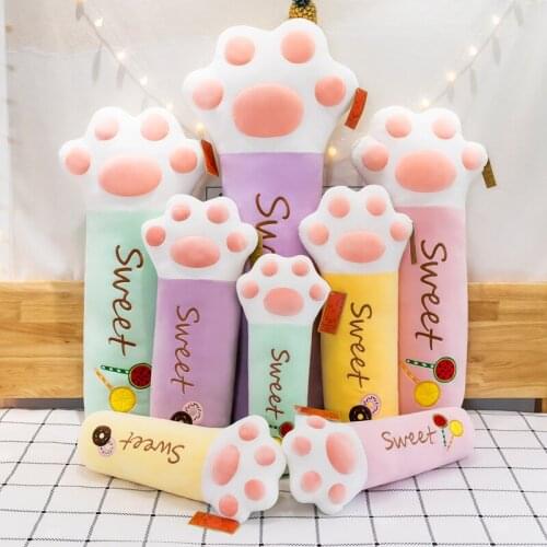Cat Claw Plush Toys Cushion Stuffed Cartoon Doll Long Pillows for Kids Girls Gifts