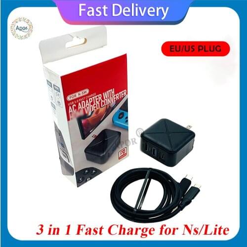 Portable Video Converter for Nintend Switch For NS Switch USB3.0 FAST CHARGE AC ADAPTER WITH HDMI-compatible Dropshipping
