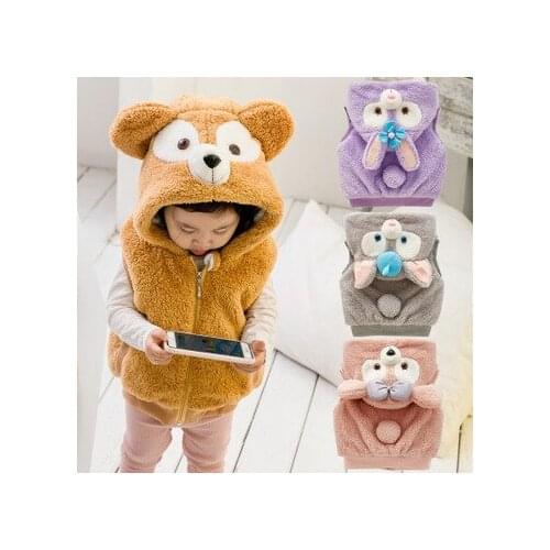 Disney Duffy Gelatoni stellaLou Anime Casual Vests Waistcoats Cartoon Children Clothing Outerwear Coats Winter Warm