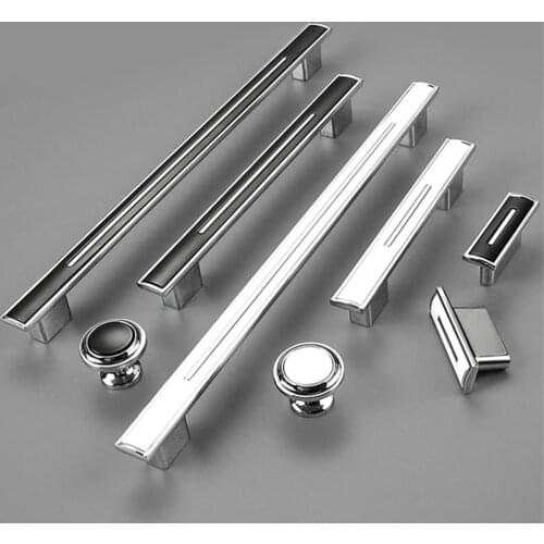 Modern minimalist door handle black cabinet wardrobe door handle white furniture drawer cabinet single hole small handle