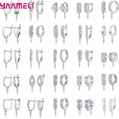 1 Pair 925 Sterling Silver Making Supplies DIY Handmade Women Tassel Crystal Drop Earrings Jewelry Findings Connector