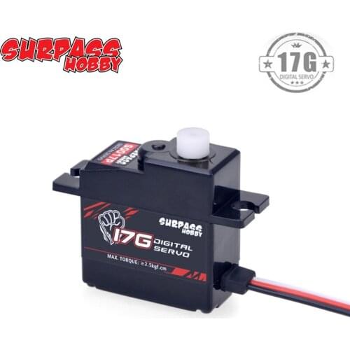 SURPASS Hobby S0017P 17g Plastic Gear 2.6KG Servo for RC Airplane Robot 1/18 Car Boat Duct Plane