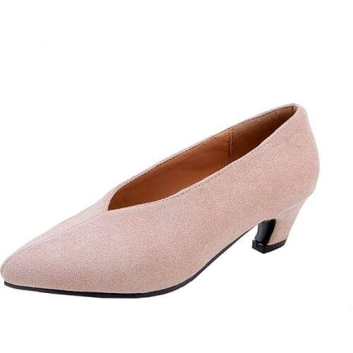 Big Size Pointed shallow mouth single shoes ladies high heels women shoes woman pumps