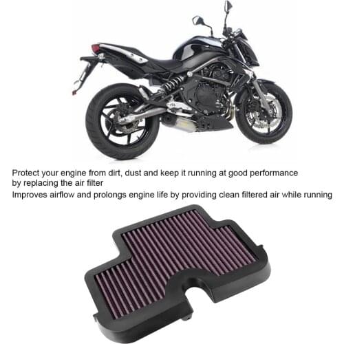 Motorbike Engine Intake Cleaner Motorcycle Air Filter For KAWASAKI VERSYS/ER650/ER6 N/F 08-11 (Ageing Resistant)-Black