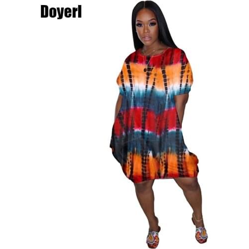 Oversized T Shirt Dress Women Casual Loose Dress with Pockets Streetwear Short Sleeve Colorful Print Midi Summer Dress 2021