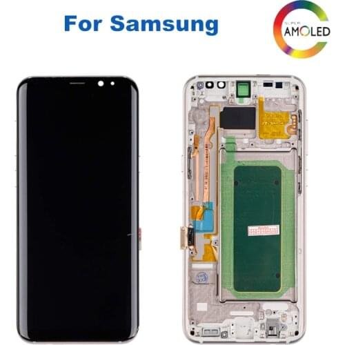 Super AMOLED For Samsung Galaxy S8 S8 plus G955f G950F G950U G950FD Lcd Display Touch Screen Digitizer With Frame