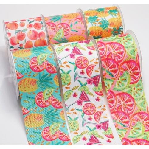 10 Yards Food Printed Grosgrain Ribbon For Hair Bows DIY Crafts Handmade Accessories 53143
