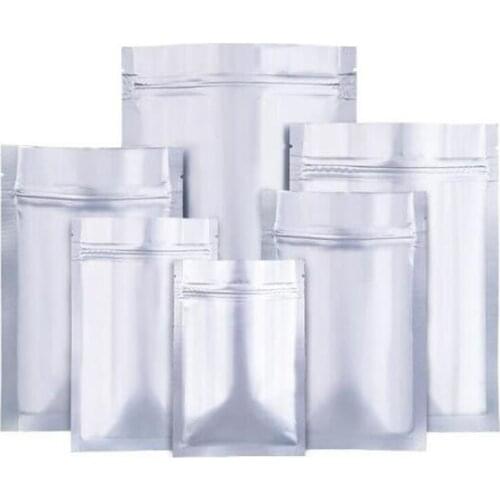 1000pcs/lot Aluminum Foil Flat Bottom Ziplock Bags Thick Food Storage Bag Vacuum Sealer Food Packaging Tea Avoid light Proof