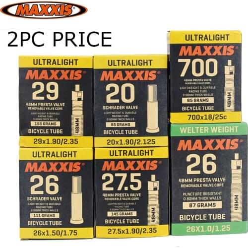 2pc Ultralight MAXXIS Bicycle Inner Tube All Size 20 26 27.5 29 700C AV FV Stab Blow Proof MTB Road Bike Inner Tubes Camera Tire