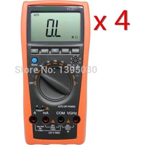 4PCS/Lot VC97 DMM AC DC Voltmeter Capacitance Resistance Digital Multimeter Auto Range Tester
