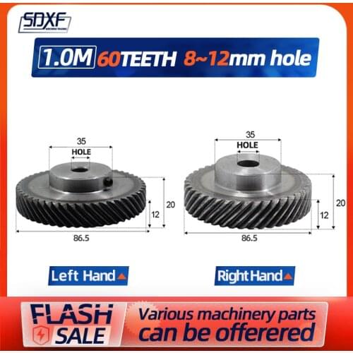 45 degree helical gear, 1M60T, right hand super torque, can be used with left helical gear