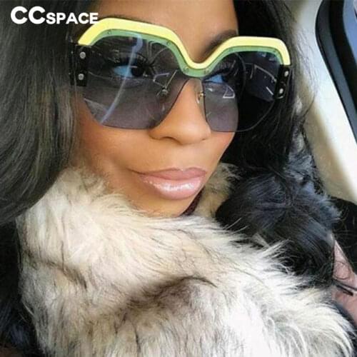 47786 Square Sunglasses Women Half Frame Fashion Shades UV400 Vintage Brand Glasses Designer