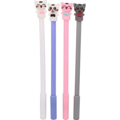 50PCS Creative Kitten Gel Pen Cute Stationery Cartoon Cat Water Pen Office Supplies Signature Pen Kawaii School Supplies