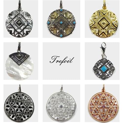 Africa Ornament African Disc Stars Pendant, Fashion Jewelry 925 Sterling Silver Trendy Ethnic Gift For Women Girls Fit Necklace