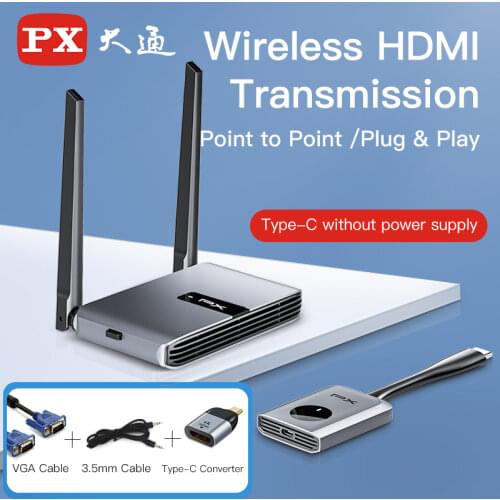 PX Wireless HDMI Transmitter & Receiver Extender Video Transmission Streaming Display Dongle for TV Monitor Projector Switch