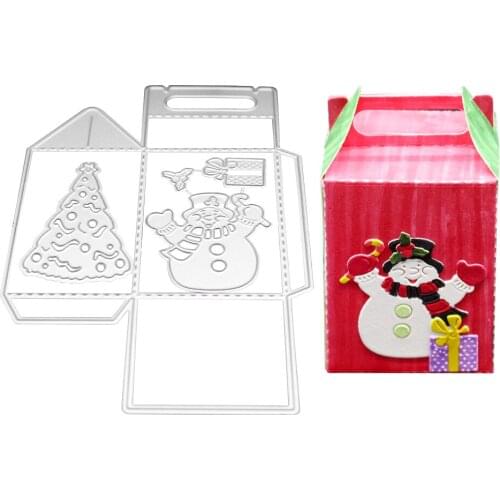 DIY Paper Embossing Metal Cutting Dies Gift Candy Bag Scrapbook Paper Craft Christmas Ornaments Decorative Christmas Gift Box