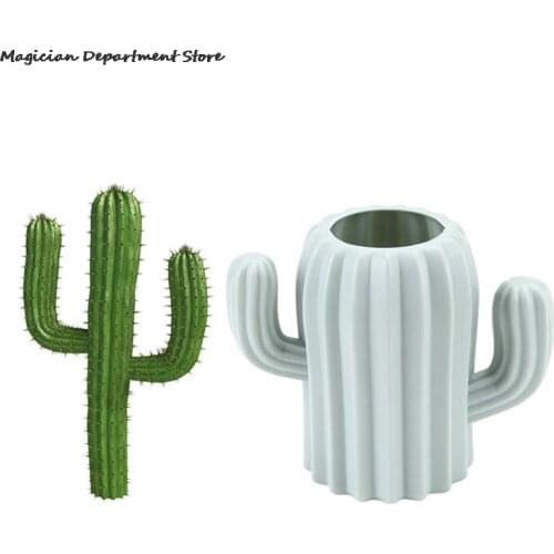 Pen Holder Creative Student Stationery Desktop Cactus Desk Multifunction Storage Box PE Pen Container Brush Pot Office Supplies
