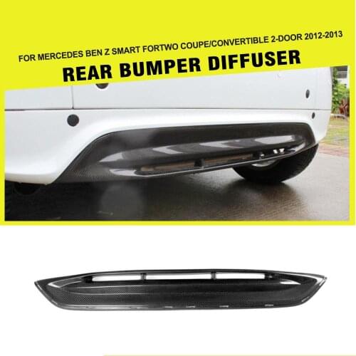 Carbon Fiber Rear Bumper Diffuser Lip Spoiler Guard for Mercedes-Benz Smart Fortwo 2012 - 2013 Rear Bumper Lip Spoiler