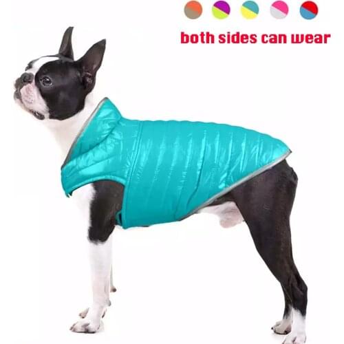 Reversible Pet Dog Clothes Waterproof Winter Warm Coat Down Jacket For Small Medium Dogs Schnauzer Pet Puppy Clothing