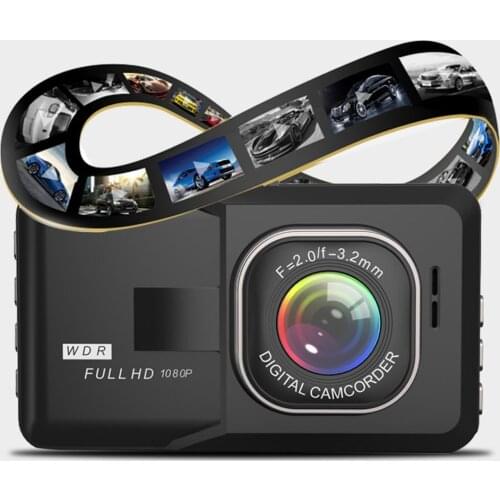 Full 1080P Dash Cam Video Recorder Driving For Car DVR Camera 3.0 Inches Cycle Recording Wide Angle Dashcam Video Registrar