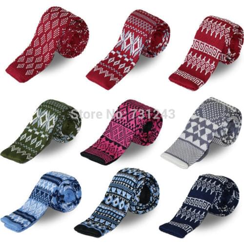 Ties for men 100% Polyester Woven Skinny Knitted neckties Brand fashion mens Slim neck tie for Party Business