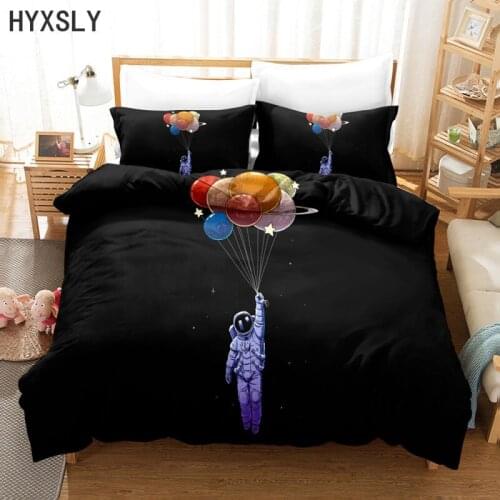 Space Astronaut 3d Bedding Set Queen King Single Size Cartoon Duvet Covers With Pillowcase Bed Cover Sets 2/3pcs For Boys Girls
