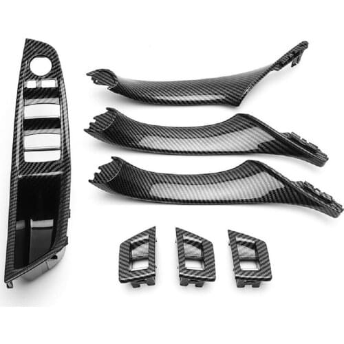 Left Hand Drive Car Carbon Fiber For BMW 5-series F10 F11 F18 Interior Inner Door Pull Handle Trim Cover Panel Assembly