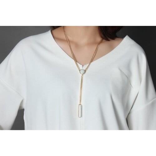 Fashion Ladies Long Pendants Necklaces For Womens Jewelry Trendy Heart Shape Necklace Female Gift for Girlfriend