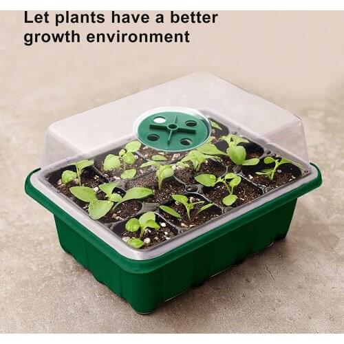 Planting Nursery Pots Set for Garden with Insert Label Small Garden Tools Gloves 12 Holes Mini Greenhouse 12PCS in Total JA55