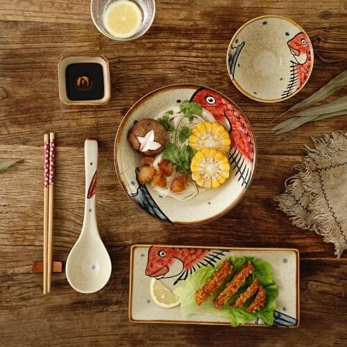 Fairy forest ceramic plates and bowls set christmas Fruit salad dessert sushi plate rice soup bowl bone china dinnerware sets