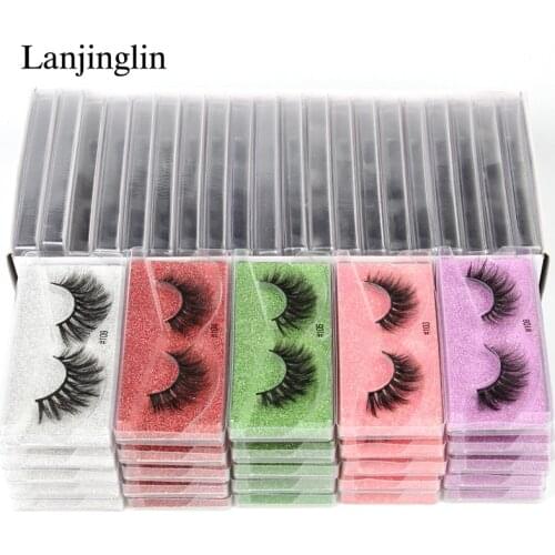 Wholesale mink eyelashes bulk 4/20/100/200pcs natural false eye lashes fluffy wispy faux 3d lashes fake eyelash long soft