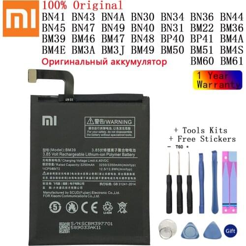 Xiao Mi Original Phone Battery For Xiaomi Redmi Note 4 4X 4A 5A 6 6A 7 3 Pro 3S 3X Mi 5 6 4S Mi 2 5S Plus Replacement batteries