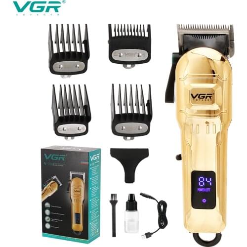 2021 Newest VGR Professional Barber Electric Hair Clipper LCD Digital Display Rechargeable Clipper Cord & Cordless Hair Trimmer