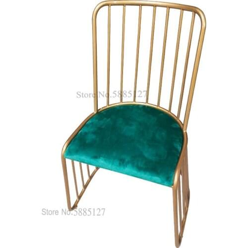 Nordic Modern Wrought Iron Golden Dining Chair Designer Leisure Single Chair Bar Chair High Chair Creative Chair