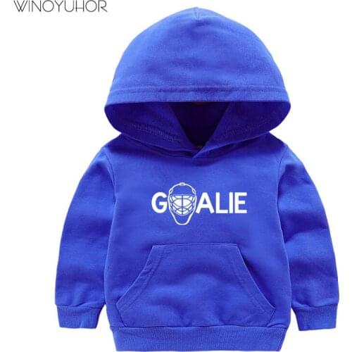 Ice Hockey Goalie Sweatshirt Hoodies Children Autumn Winter Fashion Long Sleeve Sport Tops Baby Boys Girls Hip Hop Pullover