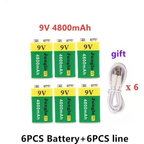 High Capacity USB Battery 9V 4800mAh Li-ion Rechargeable Battery USB Lithium Battery For Toy Remote Control Dropshipping