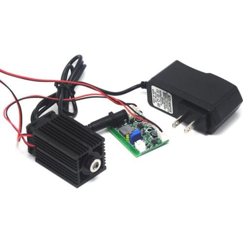 650nm 100mW Green Laser Diode Dot/Line/Cross Module Positioning Focusable 33x50mm Long Time Working with 12V Adapter& Fan