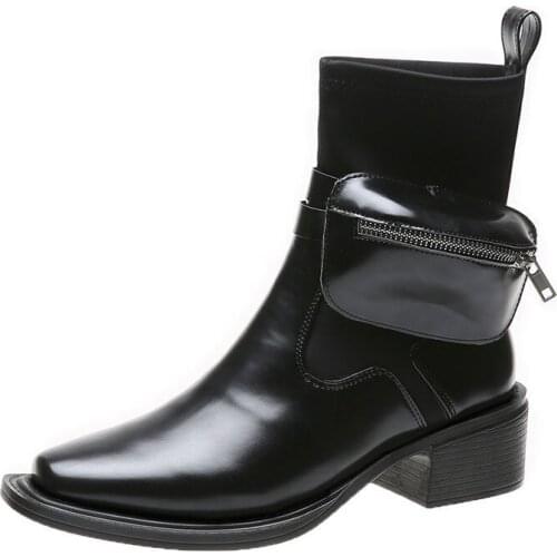 Women Boots British Style Classic Women Motorcycle Martin Boots Punk Bandage Autumn Waterproof Shoes Bota Feminina