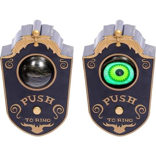 2 pcs Animated Eyeball Halloween Doorbell Decorations ghosts Day Bar Glowing Skull Hanging Parts Whole Door Hanging