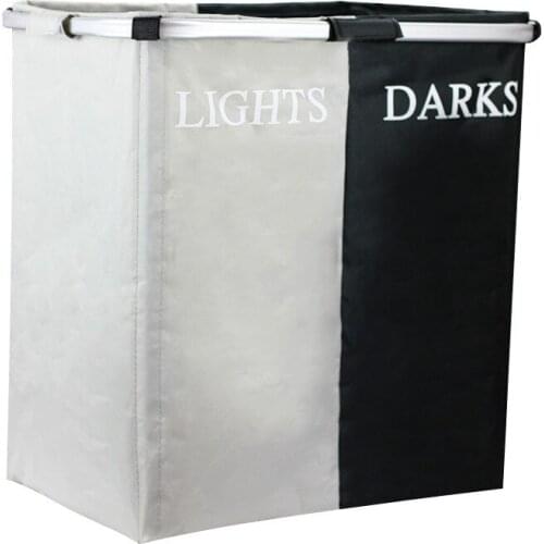 2PCS / LOT Double Mixed Colour And Double Laundry Dasket Aluminum Alloy Frame Laundry Basket