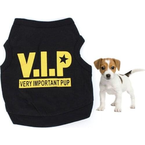 2016 Newly Design SECURITY Black Dog Vip Summer Pets Dogs Cotton Clothes Shirts Apparel Ropa para perros Free Shippng&Wholesale