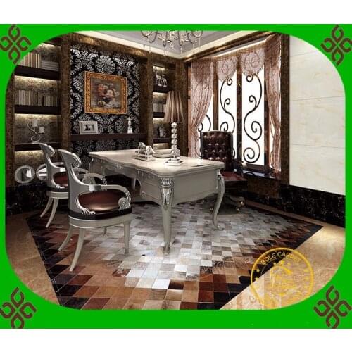 2018 free shipping 100% natural genuine cowhide wood carpet